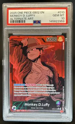 2025 One Piece Anime 25th Coll Monkey D. Luffy Alternate Art #EB02-010 PSA 10 - Image 1