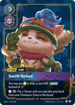 TEEMO card - SWIFT SCOUT 263/298 ORIGINS RIFTBOUND FOIL Legend - Image 1