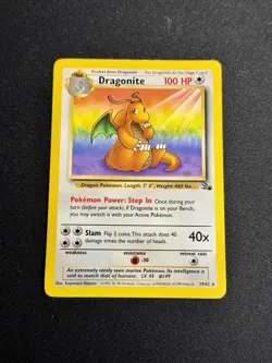Pokemon Dragonite Fossil Rare 100 HP Stage 2 19/62 English 1999 Wizards Card - Image 1