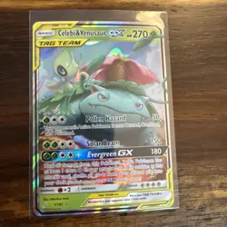 Celebi & Venusaur GX Full Art Ultra Rare Holo Team Up 1/181 Pokemon TCG Card NM - Image 1