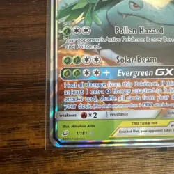 Celebi & Venusaur GX Full Art Ultra Rare Holo Team Up 1/181 Pokemon TCG Card NM - Image 4