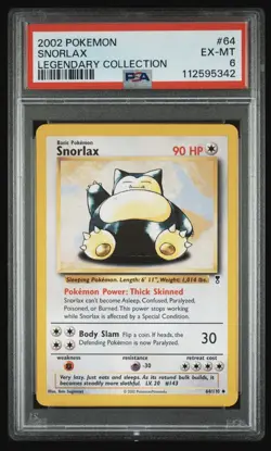 Snorlax 64/110 PSA 6 Legendary Collection Pokemon Card Regular - Image 1
