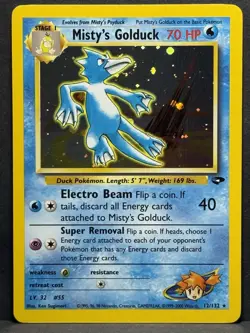 Pokemon TCG Misty's Golduck Gym Challenge Holo Card 12/132 Unlimited Rare LP - Image 1