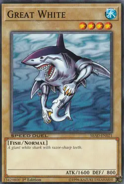 YUGIOH CARD 3 X GREAT WHITE SBAD-EN021 1ST EDITION - Image 1