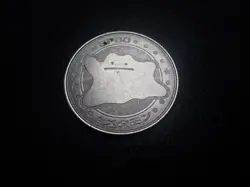 Pokemon Card Meiji Promo Metal Battle Coin Silver Ditto #6304 PLAY - Image 3