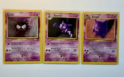 Pokemon TCG Base Set 1999 Gastly Haunter Gengar Card Lot (3 Cards) - Image 1