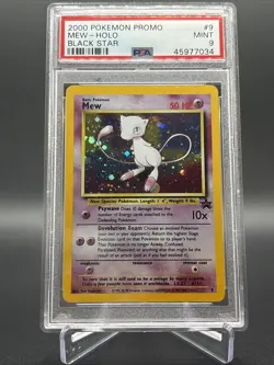 2000 Mew Black Star Promo Holo Swirl PSA 9 MT Card - Image 1