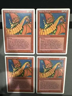 Shivan Dragon X4 4th Edition Mtg Lot Heavy Play - Image 1