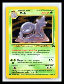 💥 MUK HOLO Rare # 13/62 | FOSSIL SET | Pokemon 1999 TCG Vintage Card - Image 1