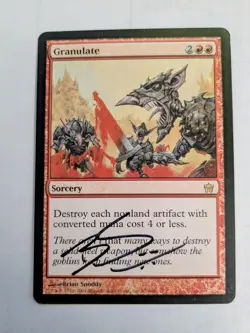 MTG RARE Granulate SIGNED BY BRIAN SNODDY - Image 1