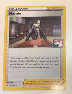 Pokemon Marnie Prize Pack Series 1 Promo Pokemon Card Play Stamp TCG - Image 1
