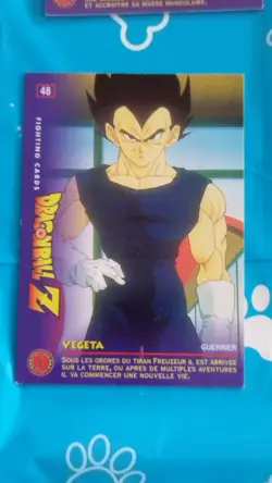 Carte Dragon Ball Z Fighting Cards n° 48 Dbz Panini Vegeta Bejita - Image 1