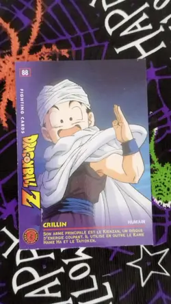 Carte Dragon Ball Z Fighting Cards Non Grattee n° 88 Dbz Panini Crilin Krillin - Image 1