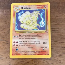 Pokemon Ninetales Base Set 2 013/130 Holo Rare 80 HP Stage 1 English Card - Image 1