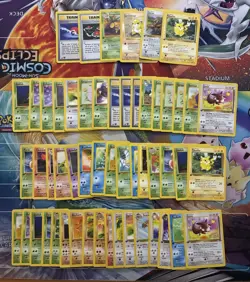 Vintage Pokemon Card Lot WOTC Cards First Edition Etc Pikachu Eevee 54 Cards - Image 1