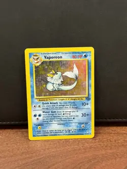 Pokemon TCG Vaporeon Jungle 12/64 Unlimited Holo Rare Card WOTC LP/MP - Image 1