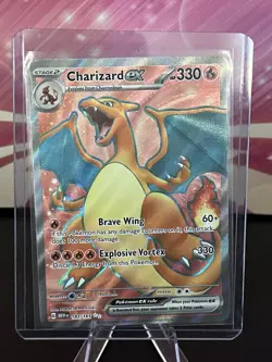 Charizard EX Holo Rare Pokemon TCG Card 183/165 Scarlet & Violet 151 - Image 1