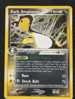 Pokemon TCG Dark Ampharos EX Team Rocket Returns 2/109 Holo Rare 2004 Card - Image 1