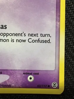 Pokemon TCG Gastly EX FireRed & LeafGreen 63/112 Reverse Holo 2004 MP Card - Image 4