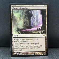 MTG Crypt of Agadeem 212/249 LP Zendikar Black Land - Image 2