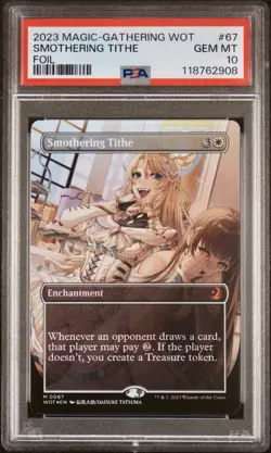 MTG 2023 Smothering Tithe Anime Borderless WOE Enchanting Tales Foil PSA 10 - Image 1