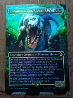 MTG Indominus Rex, Alpha 💕 (FOIL Borderless) #14 Jurassic World Collection LP - Image 1