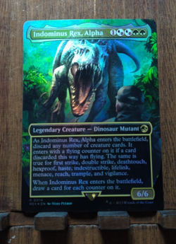 MTG Indominus Rex, Alpha 💕 (FOIL Borderless) #14 Jurassic World Collection LP - Image 2