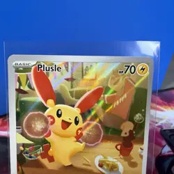 2023 Pokemon TCG Plusle 193/182 Paradox Rift Illustration Rare - Image 2