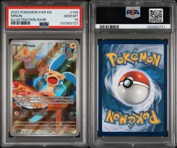 PSA 10 Pokemon TCG - Minun 194/182 - Paradox Rift - Illustration Rare - Gem Mint - Image 3
