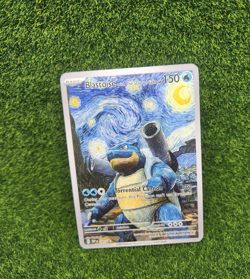 Blastoise Starry Night Pokemon Custom ACG Card Holo Foil Art Anime - Image 1