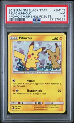 Pikachu SM162 Team Up Promo Holo Pokemon PSA 7 *299 - Image 1