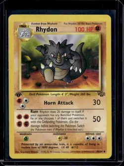 1999 Pokemon Jungle 1st Edition Rhydon #45/64 - Image 1
