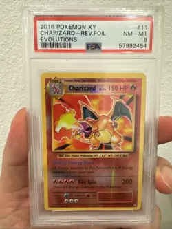 Charizard Reverse FOIL #11 Evolutions XY PSA 8 Pokemon 2016 - Image 1