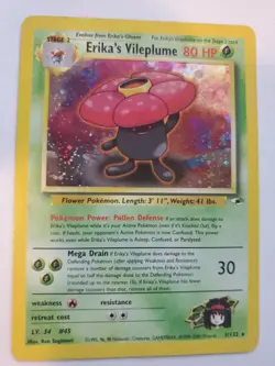 Erika's Vileplume Gym Holo Pokemon Card Base WOTC - Image 1