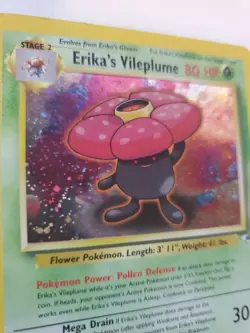 Erika's Vileplume Gym Holo Pokemon Card Base WOTC - Image 2