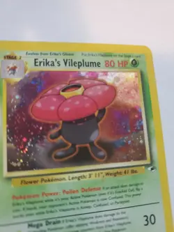 Erika's Vileplume Gym Holo Pokemon Card Base WOTC - Image 3