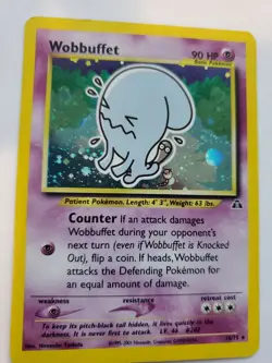 Wobbuffet Neo Discovery Holo Pokemon Card Base WOTC LP - NM - Image 1