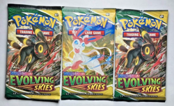 Pokemon Evolving Skies Heavy Booster Pack Lot 3x (weight 22.43g, 22.39g, 22.26g) - Image 1