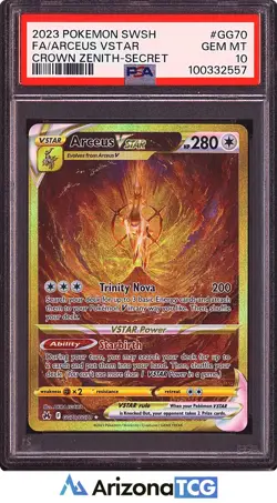 Pokemon 2023 Arceus VSTAR GG70 Full Art Secret Crown Zenith GEM MINT PSA 10 - Image 1