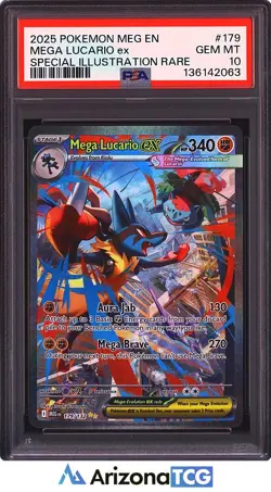 Pokemon 2025 Mega Lucario ex 179/132 SIR Mega Evolution English GEM MINT PSA 10 - Image 1