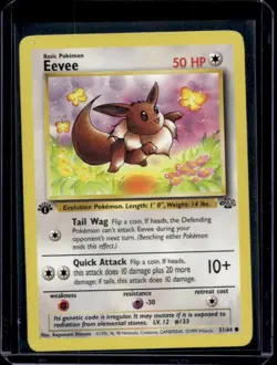 1999 Pokemon Jungle 1st Edition Eevee #51/64 - Image 1