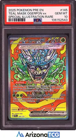 Pokemon 2025 Teal Mask Ogerpon ex 145 Full Art SIR Prismatic Evolutions PSA 10 - Image 1