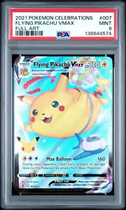 2021 POKEMON CELEBRATIONS #007 FULL ART FLYING PIKACHU VMAX 007/025 MINT PSA 9 - Image 1