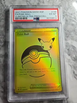 2021 POKEMON SWSH BLACK STAR PROMO #146 FULL ART/POKE BALL PSA 6 - Image 1