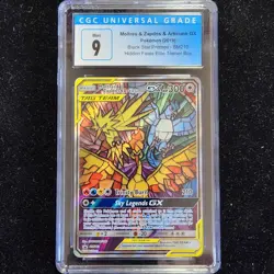 2019 Pokemon Moltres & Zapdos & Articuno GX Hidden Fates Promo SM210 | CGC 9 - Image 1
