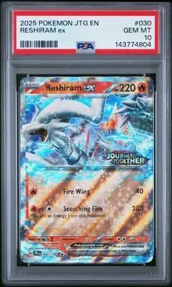 Pokemon RESHIRAM ex Journey Together Stamped Promo Holo #030 ~ PSA 10 - Image 1