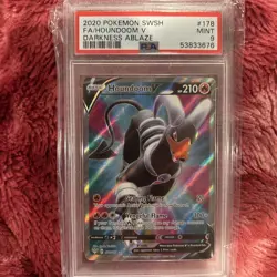 Houndoom V 178/189 Full Art 2020 Pokemon SWSH Darkness Ablaze PSA 9 MINT - Image 1