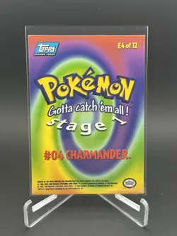 Charmander #04 Pokemon TOPPS Series 1 TV Animation Blue Label - Image 2