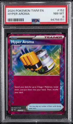 2024 POKEMON TWM EN-TWILIGHT MASQUERADE #152 HYPER AROMA PSA 8 - Image 1
