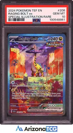 Pokemon 2024 Raging Bolt ex 208/162 Alt Art SIR Temporal Forces GEM MINT PSA 10 - Image 1